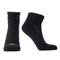 Doctor's Choice Diabetic Non-Binding Active Socks, Men's Quarter Length Cushioned Performance Sock with Seamless Toe, Black, Large (Men's Shoe Sizes: 8-12)