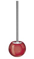 Kleine Wolke Power Colorful Accessories - Unique Round Bathroom Toilet Brush Holder 16.14" t X 5.08" w (Red)