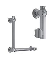 Jaclo G61-12H-16W-RH-ACU Straight Reeded with End Caps Grab Bar, Black Nickel