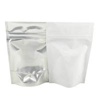 3.62" x 5.3" x 2.36" Barrier Bags #4 White Mylar 1/8 oz Rx Pill Clear Front Resealable Foil Pouches (100 Count)