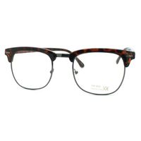 Tortoise Clear Lens Club Master Half Rim Trendy Eye Glasses