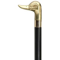 Unisex Duck Head Cane Black Maple, Solid Brass Handle  -Affordable Gift! Item #HAR-9112108
