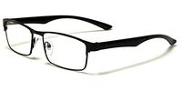 Black Slim Flat Metal Rims Clear Lens Men Women Sweet Nerd Glasses