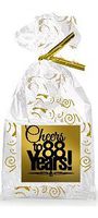 CakeSupplyShop Item#088CTC 88th Birthday/Anniversary Cheers Metallic Gold & Gold Swirl Party Favor Bags with Twist Ties