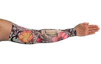 Lymphedivas Tattoo Blossom Arm Sleeve 20-30mmHg Long with Diva Diamond Band (Medium)