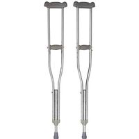 Sisyria Pair of Underarm Crutches, Height Adjustable Axilla Crutches Mobility Aids with Soft Handgrips, Durable Walking Sticks for Patients of Lower Limb Injury,Gray