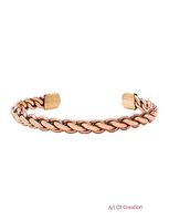 Art Of Creation Pure Copper Healing Therapy Bracelet | for Arthritis and Joint Pain | Tibetan Handmade Jewelry | Solid Cuff/Kada Bangle from India (Gold)