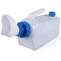 HappyShopShop Urine Bottle Urinal Funnel Male Female Unisex with Lid Handle Pee Pot Bed Car Travel Traffic Jam Camping Elderly Elder Patient Sick White Plastic 1000ML