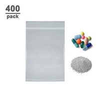 Pill Bags | Pill Pouch,2 by 3-Inch(Pack of 400) Disposable Travel Zip Lock Poly Bags,Clear Resealable Pill Baggies to Hold Liquid Solid Powdered Medicines
