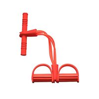 Tube Foot Pedal Pull Rope Resistance Training Leg Exercise Elastic Sit Up Fitness Equipment for Home Gym Stretching Yoga (red)