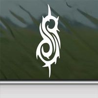 Slipknot Band Logo - White - 5" tall decal laptop tablet skateboard car windows sticke