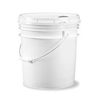 Ropak USA 5 gallon Food Grade White Plastic Bucket with Handle & Pour Spout Lid - Set of 1