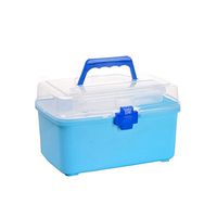 [Blue]Creative Small Portable First Aid Kit Travel Medical Box, 10.2"x6.5"