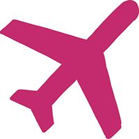 hBARSCI Airport Vinyl Decal - 5 Inches - for Cars, Trucks, Windows, Laptops, Tablets, Outdoor-Grade 2.5mil Thick Vinyl - Pink