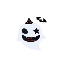 LUOEM 100 Packs Halloween Treat or Trick Goodie Bags Mini Candy Bags Cellophane Bags (White Ghost Printed)