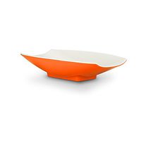 Bon Chef 53702-2ToneOrange Melamine Curves Bowl, Orange Outside/White Inside