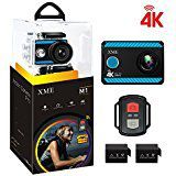 4K Action Camera Wifi - XME Ultra HD Waterproof Sports Camera Underwater DV Camcorder 2" LCD Screen 170 Ultra Wide Angle Lens Recorder 2 Rechargeable Batteries, Outdoor Video Accessories Kits