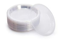Exquisite 9 Inch. Clear plastic plates - Solid Color Disposable Plates - 100 Count