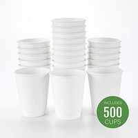 500-CT Disposable White 12-oz Hot Beverage Cups with Double Wall Design: No Need for Sleeves - Perfect for Cafes - Eco Friendly Recyclable Paper - Insulated - Wholesale Takeout Coffee Cup