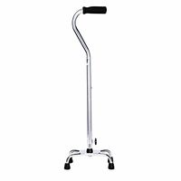 Crutches Canes Four-Legged Adjustable Aluminum Walker Lightweight Non-Slip Suitable for The Elderly People with Reduced Mobility Maximum Weight 100kg Silver