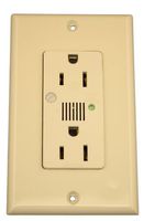 Leviton 7280-I 15 Amp, 125 Volt, Decora Plus Duplex Receptacle, Straight Blade, Industrial Grade, Self Grounding, Surge with Indicator Light, Ivory