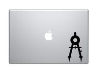 Engineering #4 - Blueprint Technical Compass Icon Symbol - 5" Black Vinyl Decal Sticker Car Macbook Laptop