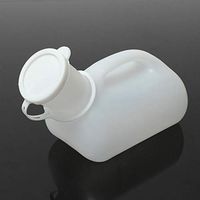 Urinals for Men (1 Pack) - 1000mL Thick Plastic Mens Bedpan Bottle with Screw-on Lid - Spill Proof