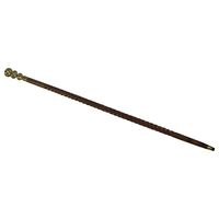 Treasure Gurus Vintage Victorian Style Solid Brass Handle Carved Twist Wood Walking Stick