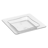 Fineline Settings 6200-CL, 3x3-Inch Clear Plastic Tiny Trays, Disposable Serving Platter, Dessert Snacks Sushi Sauce Dish, Serving Bowls (50)