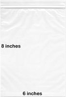 BNY Corner 2 Mil 6x8 Clear Plastic Zip Lock Bags, 6" x 8" Reloc Bag - 500 Counts