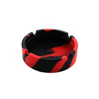aliveGOT Colorful Premium Silicone Rubber High Temperature Heat Resistant Round Design Ashtray (Red)
