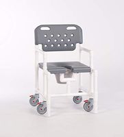 IPU ELT8250 MS Mid-Size Elite Rolling Shower Chair Commode for use Over Toilet, Bedside and in The Shower (Gray)