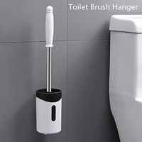 Malu1 Toilet Brush Bracket,Toilet Cleaning Brush Bathroom Toilet Bowl Brush Set(White)…