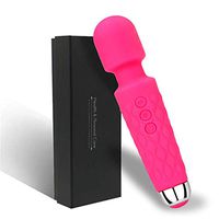 Sunanth Personal Wand Massager with 8 Powerful Speeds and 20 Vibration Modes,Cordless Handheld Magic Massager for Stress Relief (Pink)