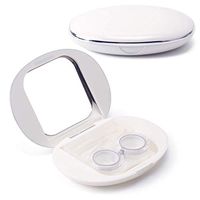Contact Lens Box Crown Cute Contact Lens Travel Case Contact Lens Case Container Holder Storage Box Portable Contact Lens Travel Kits Cute Mini (Pearly white)