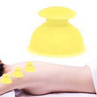 Anti Cellulite Cup, Silicone Vacuum Cups, Moisture Absorber Anti Cellulite Vacuum Cupping Cup Massage,Chinese Medical Vacuum Body Cupping Set Massage Therapy Acupressure(Yellow)