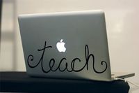 Teach Hand Lettered Typography- Black Vinyl Decal for 13" Macbook