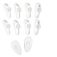 LUOEM 10 Pairs Anti-Slip Adhesive Eyeglass Nose Pads Silicone Oval Glasses Holds Pad