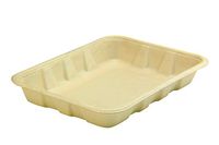 [100 Count] 22oz Compostable Eco Friendly Container Trays - Deep Containers Made from Tree-Free Bagasse Fibers Sugarcane for Meal Prep Dinnerware Plates Catering Bento Boxes Takeout 100% by Products