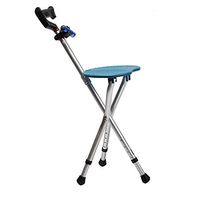 SYR&DZ Folding Bastón Con Seat,Carga Estática 200Kg (Altura Regulable),Blue