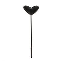 a-YUEYUE Faux Leather Heart Shape Riding Crop Paddle Horse Whip for Couples - Black