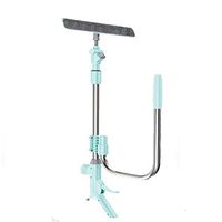 Qia Retractable U-Shaped Window Cleaning Tool 360° Rotatable Spray Double-Sided Glass Vacuum Cleaner for Indoor and Outdoor Windows Cleaning