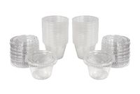 Pack of 32 Plastic Gelatin Cups with Lids 2.5 Oz