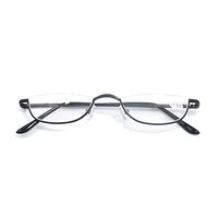 Qi Song Retro Half Rim Reading Glasses Metal Frame Eyeglasses Men Women Readers+1.0+1.5+2.0+2.5+3.0+3.5+4.0 (2 Pairs (Black), 3.0)
