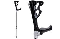 Ergodynamic Forearm Crutches by FDI (Size: 4'7-6'8) 1 Pair/2 Crutches/Black/Lightest Crutch with an Integrated Shock Absorber (S (up to 154lbs) Spring Rate)