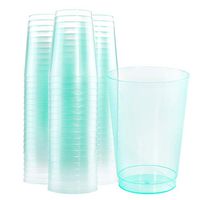 BUCLA 100pcs 12OZ Green Plastic Cups-Disposable Plastic Cups-Premium Unbreakable Wedding Cups-Party Cups,Great For St. Patrick's Day,Easter
