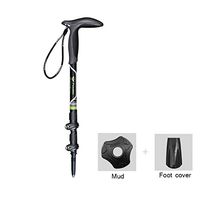 Crutches Carbon Fiber Trekking Pole Ultra Light Three-Section Cane Telescopic Adjustable Walking Stick Black Gray (Color : Black, Size : 46cm)