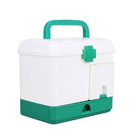 Ajusen First Aid Box Extra Large Household Medical Storage Case Safe Storage Containers Multifunctional For Home or Office 28X21X23.5cm (Green)