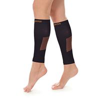 Thx4COPPER Calf Compression Sleeves (15-20mmHg)-Guaranteed Copper Infused Leg Compression Socks-Shin Splint & Pain Relief - Great for Workout,Travel,Maternity, Running, Cycling, Nurses(1Pair)