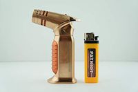 2 Items Zico (Original) Ergo Refillable Butane Adjustable Quad Jet Torch Flame Lighter with Patriot Lighter